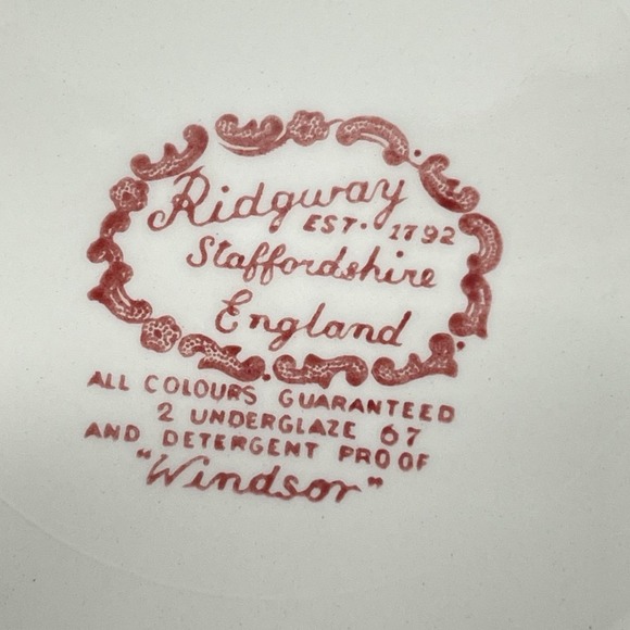 Vintage 1960s Ridgway Windsor Pink Pattern Dessert Pie Plate Transferware 6" Set - Picture 4 of 6